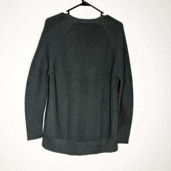 Athleta gray v neck chunky knit merino wool blend sweater tunic size Small - Picture 14 of 14